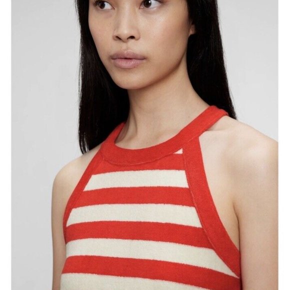 NWOT: GAP Terry Cloth Towel Red & White Stripe Dress - Picture 3 of 10